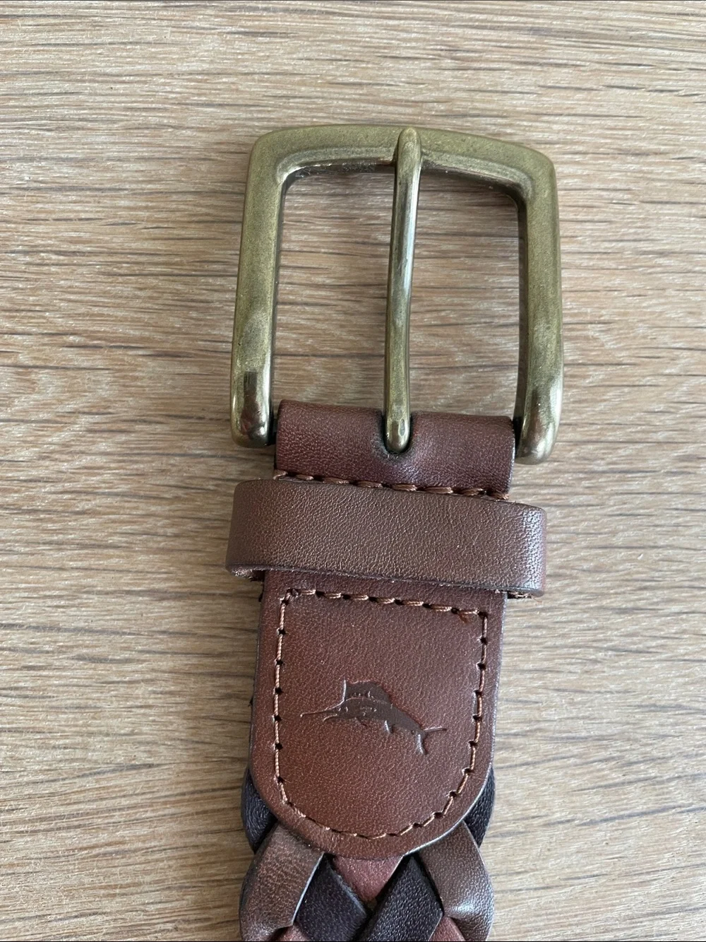 TOMMY BAHAMA MEN’S TRI-TONE BROWN BRAIDED LEATHER BELT Size M (34 - 36)